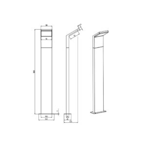 Poste LED PEARL 100cm 8W 900lm 3000K IP54 - TRIO Lighting - Imagen 3