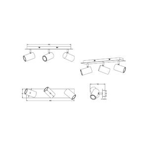 Regleta MARLEY 3 focos blanco orientable - TRIO Lighting - Imagen 3