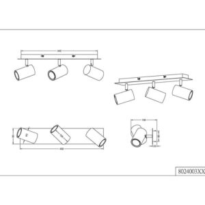 Regleta MARLEY 3 focos negro orientable - TRIO Lighting - Imagen 2